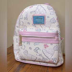 Loungefly Disney Beauty & the Beast Belle All Over Mini Backpack